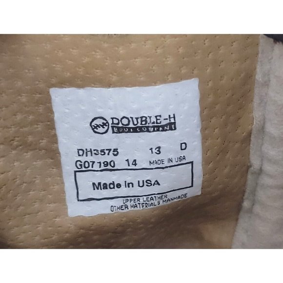 Double H Leather Square Toe Cowboy Boots Mens Size 13D Brown Gray DH3575 - Picture 13 of 13